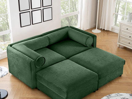 Contemporary Elegant Sofa With Storage And Ottoman