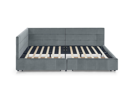Elegant Storage Upholstered Tufted Bed Frame With Backrest And Armrests