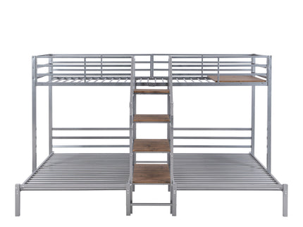 Metal Bunk Bed With Storage Shelves Staircase