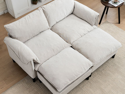 Convertible Combination Sofa With Footstools With Storage