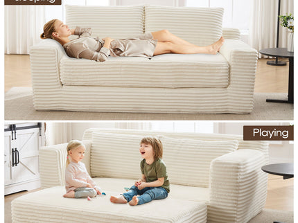 Convertible Loveseat Sofa Bed With Memory Foam & Steel Frame