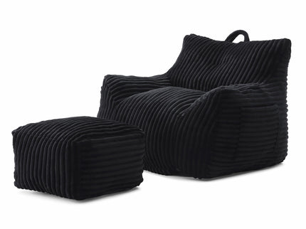 Giant Bean Bag Chair With Armrests And Footstool