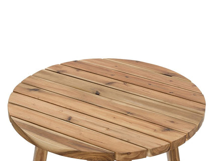 Round Dining Table, Solid Wood - Natural Wood / Brown