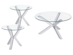 Pearl Silver / 3 Pc. Coffee Table, 2 End Tables