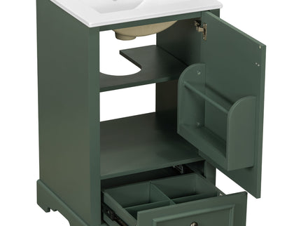 Bathroom Vanity With Sink, Soft Close Door, Adjustable U-Shaped Shelf