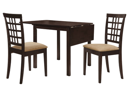 Vanetta - 3 Piece Dining Set With Drop Leaf Table And Chairs - Cappuccino