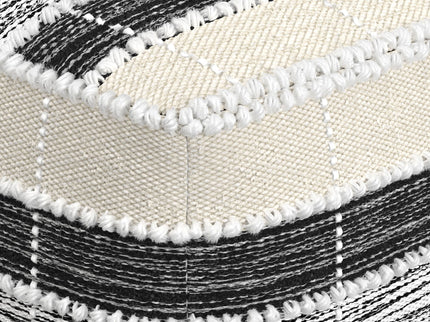 Barley - Square Pouf - White / Beige / Black