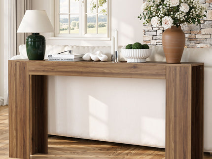 Farmhouse Style Extra Long Walnut Console Table