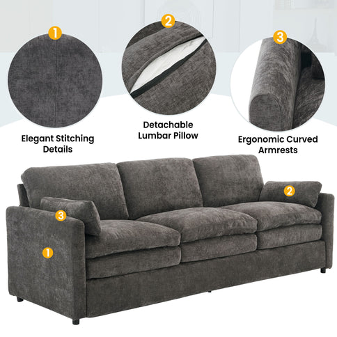 Cozy Upholstered 3 Seater Sofa Cushion For Living Room