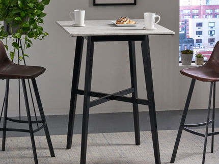 Modern Bar Height Dining Table, Rubberwood Legs And Laminate Table Top