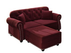Dark Red / 2 Pc. 2 Seater Sofa, Ottoman
