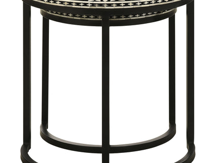Allura - 2 Piece Demilune Nesting Table Set - Black