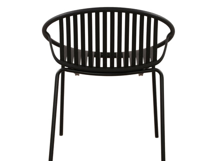 Stackable Outdoor Chairs With Breathable Plastic Backrest (Set of 2)