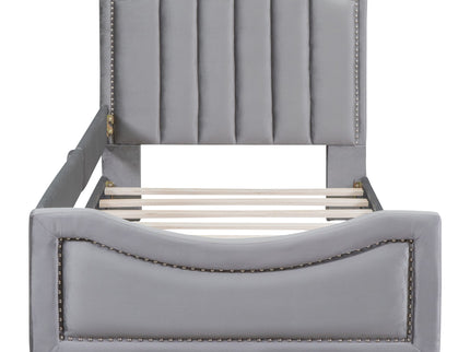 Upholstered Daybed With Classic Stripe Shaped Headboard