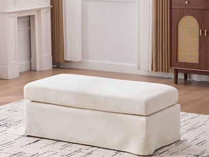 Wide Modern Upholstered Ottoman Foot Stool
