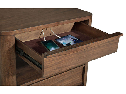 Verona - 2 Drawer Bedside Table With Hidden Storage - Walnut