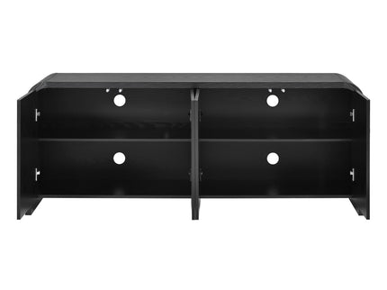 Curved Edge TV Stand With Large Cabinets