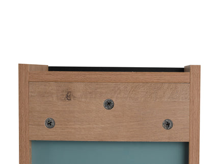 10" Bathroom Wall Mirror Cabinet With Door, Adjustable Shelf - Imitative Oak