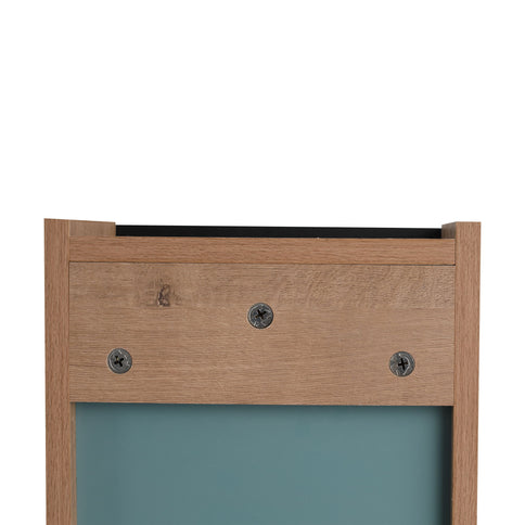 10" Bathroom Wall Mirror Cabinet With Door, Adjustable Shelf - Imitative Oak