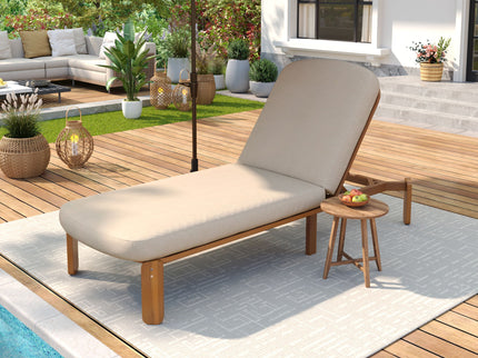 Outdoor Chaise Lounge With Adjustable Backrest