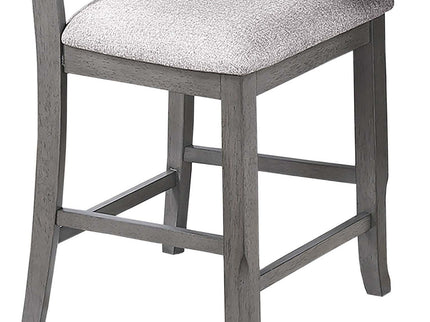 7 Piece Counter Height Dining Set With Storage Shelves, Table & 6 High Chairs - Gray