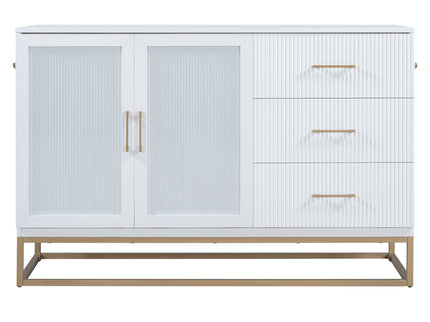 Murphy Bed With Frosted Glass Doors Design, Fake Drawers, Metal Legs