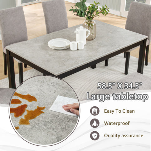 6 Piece Dining Table Set With Bench And Chairs