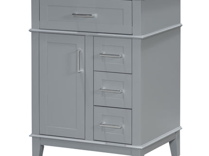 Modern Bathroom Vanity With Sink, Flip Drawer & 3 Drawers, Soft Close Hinges, Adjustable Shelf