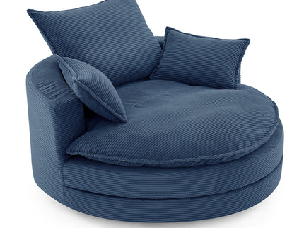 360° Swivel Accent Barrel Chair With Dual Layer Cushion And 3 Removable Pillows