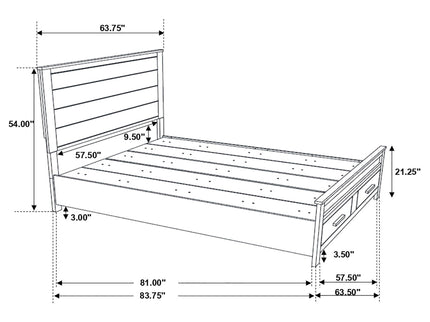 Queen Storage Bed With Platform Design And Drawer Storage - Brown