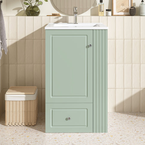 Modern Freestanding Bathroom Vanity With Sink, Soft-Close Drawer, Towel Bar
