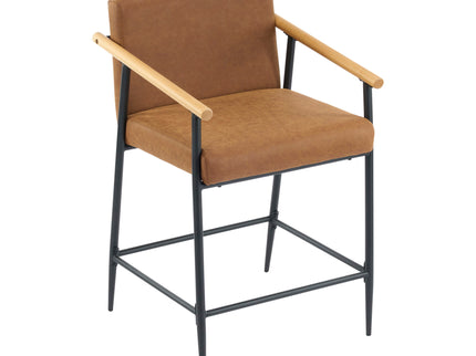 Mid Century Modern Counter Stool Set With Iron Frame