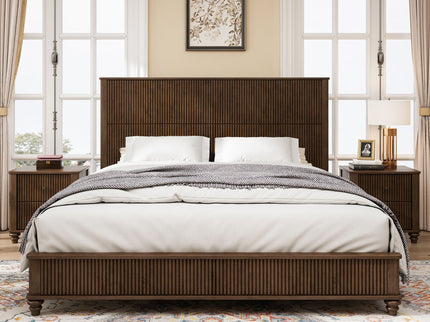 Platform Bed Frame & Tall Headboard