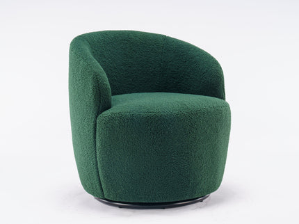 Teddy Fabric Swivel Accent Armchair Barrel Chair With Powder Coating Metal Ring