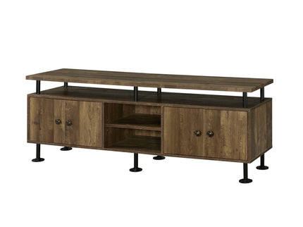 Ensata II - TV Stand - Rustic Oak / Black