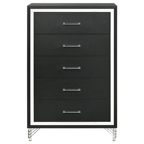 Malcolm - 5 Drawer Bedroom Chest - Black
