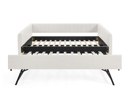Upholstered Daybed With Trundle With Vertical Stripes