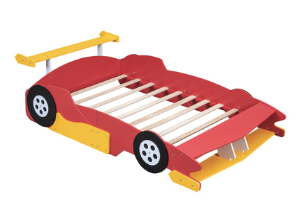 Race Car-Shaped Platform Bed With Wheels