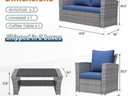Modern Patio Set With Table And Cushions