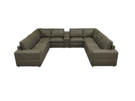 Upholstered Large Arms Sectional With Recliner Seats