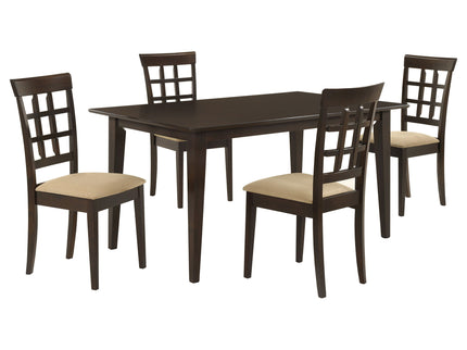 Henin - 5 Piece Dining Set With Lattice Back Chairs - Cappuccino
