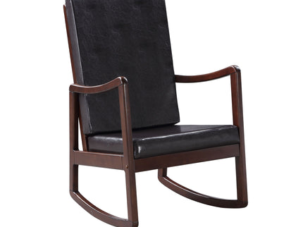 Raina - Synthenic Leather Rocking Chair - Espresso