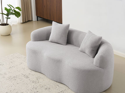 Curved Loveseat Sofa With Round Armrest