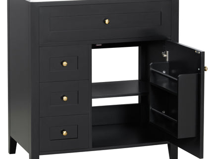 Modern Bathroom Vanity With Sink, 3 Drawers And Adjustable Shelf
