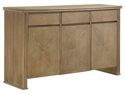10 Piece Extension Dining Set With Upholstered Chairs And Matching Sideboard - Light Brown