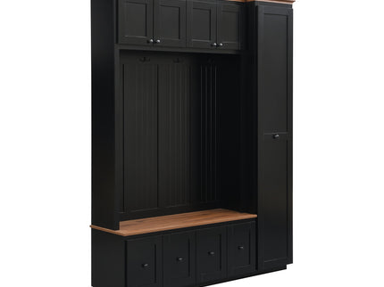 Entryway Hall Tree With Storage Bench, Coat Rack Shoe Bench With Cabinets
