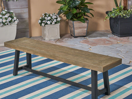 Cloud - Outdoor Bench With Acacia Wood Frame And Slat Panel Design