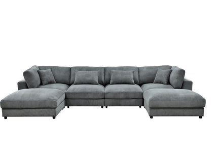 Upholstered Modular Sectional & Custom Configuration And Toss Pillows