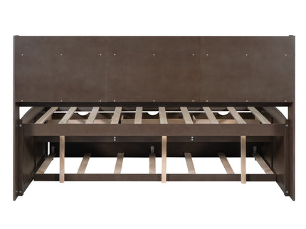 Captain Bed With Built In Bookshelves, 3 Storage Drawers, And Trundle