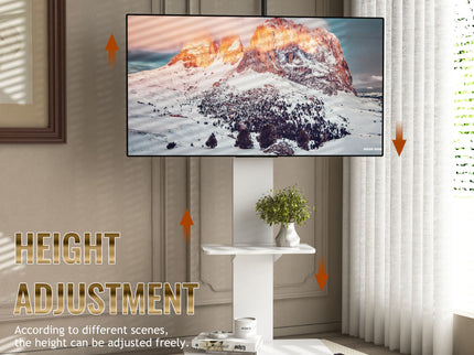 Mobile TV Stand With Shelf Floor Mount Cart For TVs With Lockable Wheels Ideal For Living Room Bedroom Or Office - White